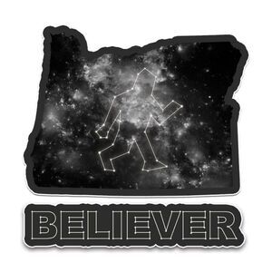 🩵NWT "Believer" Sasquatch & Oregon State Shaped Black Vinyl Decal